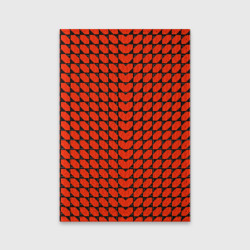 Обложка для паспорта матовая кожа Красные лепестки шестиугольники