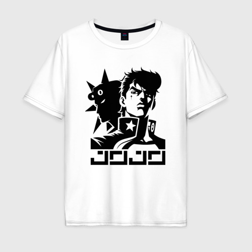 Мужская футболка из хлопка оверсайз с принтом JoJo Bizarre Adventure - ai art, вид спереди №1