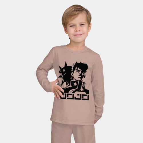 Детская пижама с лонгсливом хлопок с принтом JoJo Bizarre Adventure - ai art, фото на моделе #1