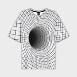 Червоточина - черная сетка на белом – Мужская футболка oversize 3D с принтом купить со скидкой в -50%