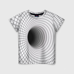 Червоточина - черная сетка на белом – Детская футболка 3D с принтом купить со скидкой в -33%