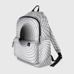 Червоточина - черная сетка на белом – Рюкзак 3D с принтом купить