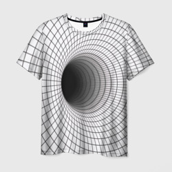 Червоточина - черная сетка на белом – Мужская футболка 3D с принтом купить со скидкой в -26%