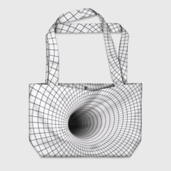 Червоточина - черная сетка на белом – Пляжная сумка 3D с принтом купить