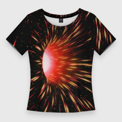 Червоточина - огненные лучи – Женская футболка 3D Slim с принтом купить