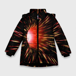 Червоточина - огненные лучи – Зимняя куртка для девочек 3D с принтом купить