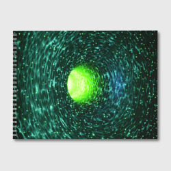 Червоточина - зеленый водоворот со свечением – Альбом для рисования с принтом купить со скидкой в -45%
