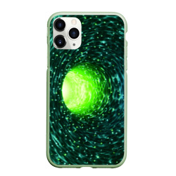Червоточина - зеленый водоворот со свечением – Чехол для iPhone 11 Pro матовый с принтом купить