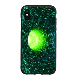 Червоточина - зеленый водоворот со свечением – Чехол для iPhone XS Max матовый с принтом купить