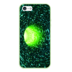 Червоточина - зеленый водоворот со свечением – Чехол для iPhone 5/5S матовый с принтом купить