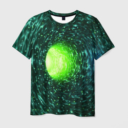 Червоточина - зеленый водоворот со свечением – Мужская футболка 3D с принтом купить со скидкой в -26%