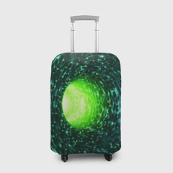 Червоточина - зеленый водоворот со свечением – Чехол для чемодана 3D с принтом купить