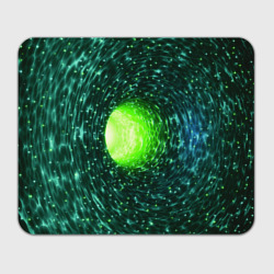 Червоточина - зеленый водоворот со свечением – Прямоугольный коврик для мышки с принтом купить