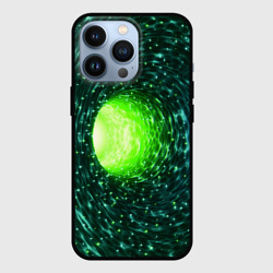Червоточина - зеленый водоворот со свечением – Чехол для iPhone 13 Pro с принтом купить