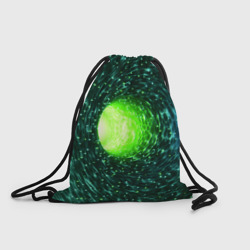 Червоточина - зеленый водоворот со свечением – Рюкзак-мешок 3D с принтом купить со скидкой в -25%