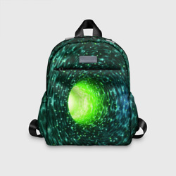 Червоточина - зеленый водоворот со свечением – Детский рюкзак 3D с принтом купить со скидкой в -33%