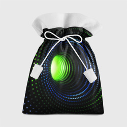 Червоточина - кольца из кубов с зеленым свечением – Подарочный 3D мешок с принтом купить со скидкой в -13%
