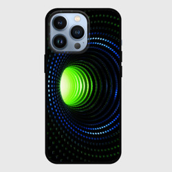 Червоточина - кольца из кубов с зеленым свечением – Чехол для iPhone 13 Pro с принтом купить