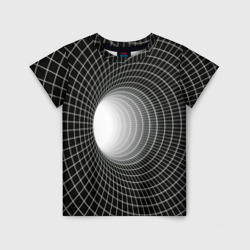 Червоточина - белая сетка на черном – Детская футболка 3D с принтом купить со скидкой в -33%