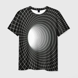 Червоточина - белая сетка на черном – Мужская футболка 3D с принтом купить со скидкой в -26%