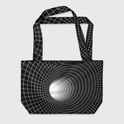 Червоточина - белая сетка на черном – Пляжная сумка 3D с принтом купить