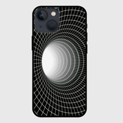 Червоточина - белая сетка на черном – Чехол для iPhone 13 mini с принтом купить