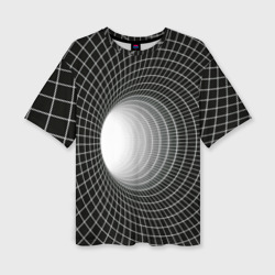 Червоточина - белая сетка на черном – Женская футболка oversize 3D с принтом купить со скидкой в -50%