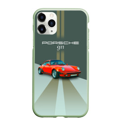 Чехол для iPhone 11 Pro матовый Porsche спортивный немецкий автомобиль