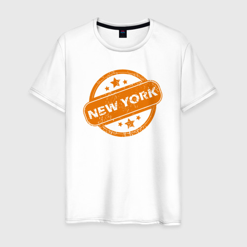 Мужская футболка из хлопка с принтом City NY, вид спереди №1