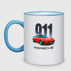 Кружка двухцветная Porsche 911 спортивный немецкий автомобиль