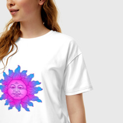 Женская футболка хлопок Oversize Холодное солнце - фото 2
