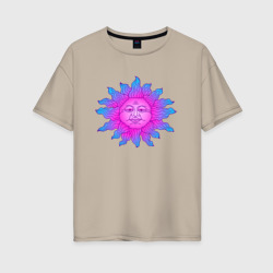 Холодное солнце – Женская футболка хлопок Oversize с принтом купить со скидкой в -16%