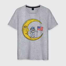 USA on the moon – Мужская футболка хлопок с принтом купить со скидкой в -20%