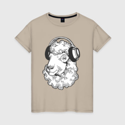 Овечка в наушниках – Женская футболка хлопок с принтом купить со скидкой в -20%