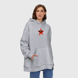 Худи SuperOversize хлопок Rock star red white - фото 2