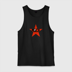 Мужская майка хлопок Rock star red white