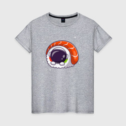 Женская футболка хлопок Sushi spaceman