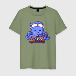 Осьминог сушист – Мужская футболка хлопок с принтом купить со скидкой в -20%
