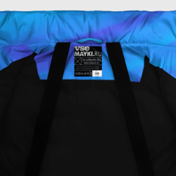 Куртка с принтом Россия - синие волны для любого человека, вид спереди №5. Цвет основы: черный