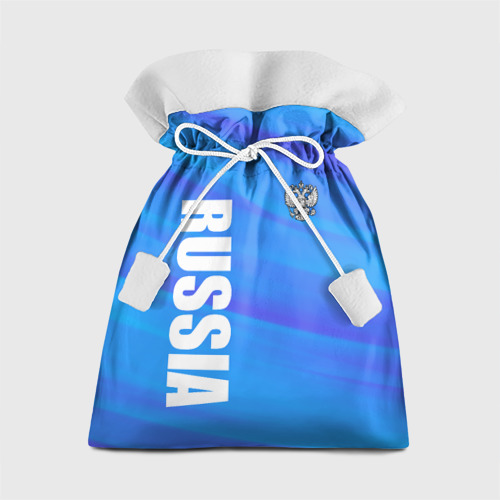 Подарочный мешок с принтом Россия - синие волны, вид спереди №1