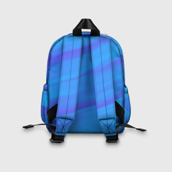 Рюкзак с принтом Россия - синие волны для ребенка, вид на модели сзади №2. Цвет основы: белый