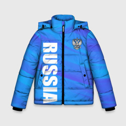 Россия - синие волны – Зимняя куртка для мальчиков 3D с принтом купить
