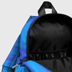 Рюкзак с принтом Россия - синие волны для ребенка, вид на модели спереди №4. Цвет основы: белый