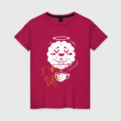 Я люблю кофе – Женская футболка хлопок с принтом купить