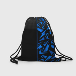 Рюкзак с принтом Россия - синяя абстракция для любого человека, вид сзади №1. Цвет основы: белый