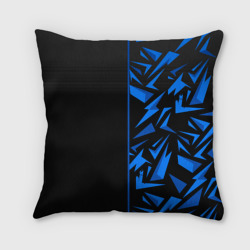 Подушка с принтом Россия - синяя абстракция для любого человека, вид сзади №1. Цвет основы: 3d (велсофт)
