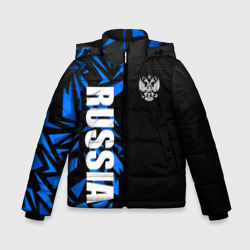 Россия - синяя абстракция – Зимняя куртка для мальчиков 3D с принтом купить