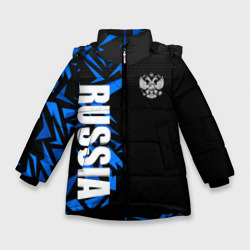 Россия - синяя абстракция – Зимняя куртка для девочек 3D с принтом купить