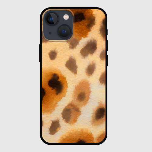 Чехол для iPhone 13 mini с принтом Шкура леопарда паттерн, вид спереди #2