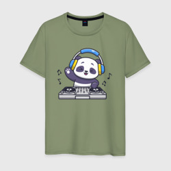 Мужская футболка хлопок Панда диджей